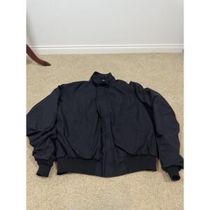 DSCP Quarterdeck Jacket Mens Large Long Black Utility Bomber Insulated Military